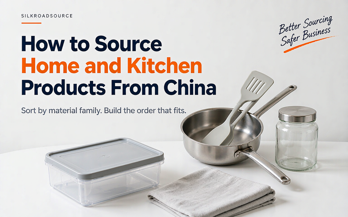 Home and kitchen product families arranged by material