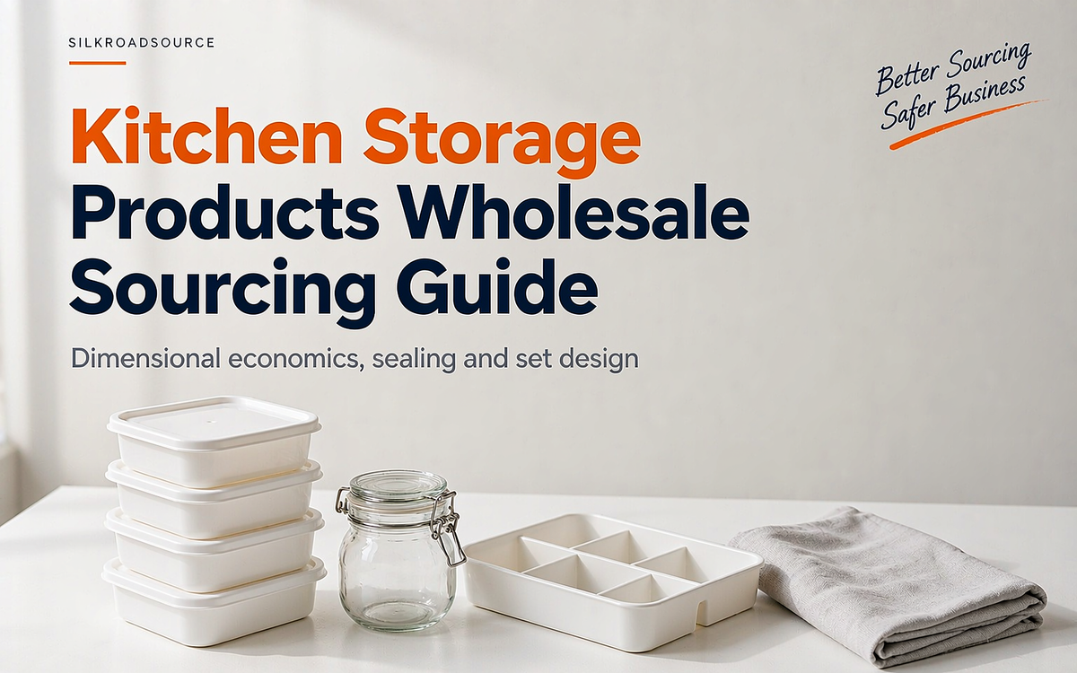 Kitchen storage containers and organisers on a white desk