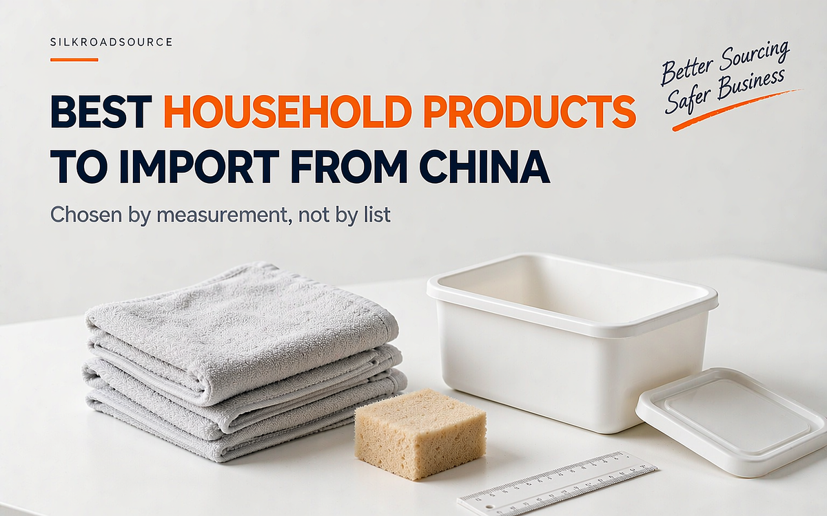 Household essentials arranged on a white table, measured for wholesale import