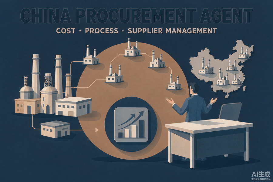 China procurement agent: supplier network, procurement loop, and KPI scorecard