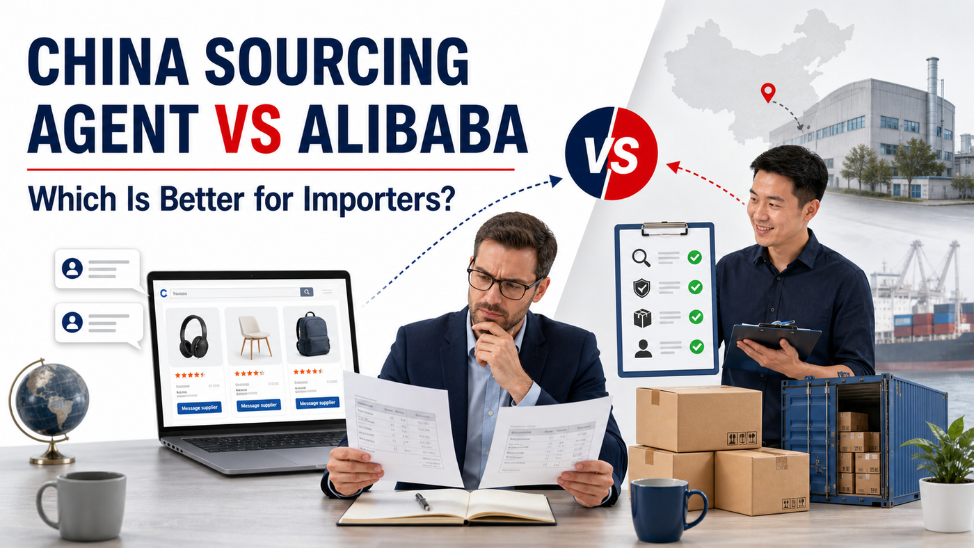 China sourcing agent vs Alibaba comparison for importers choosing between a marketplace and managed sourcing support