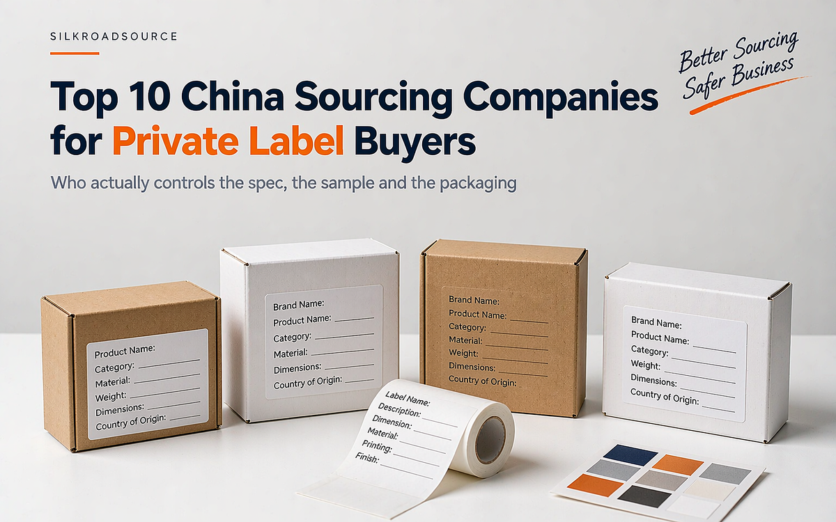 Flat-lay of unbranded packaging boxes and label rolls prepared for a private-label order