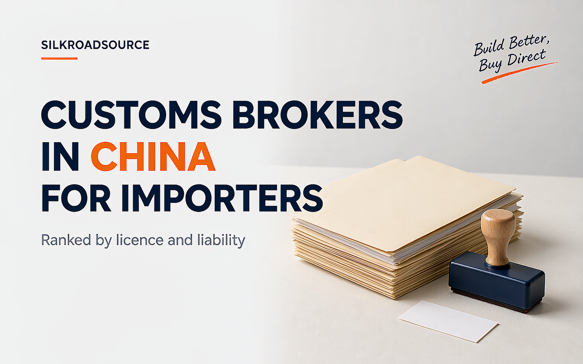 Customs brokers in china cover with declaration files, stamps and a warehouse checklist