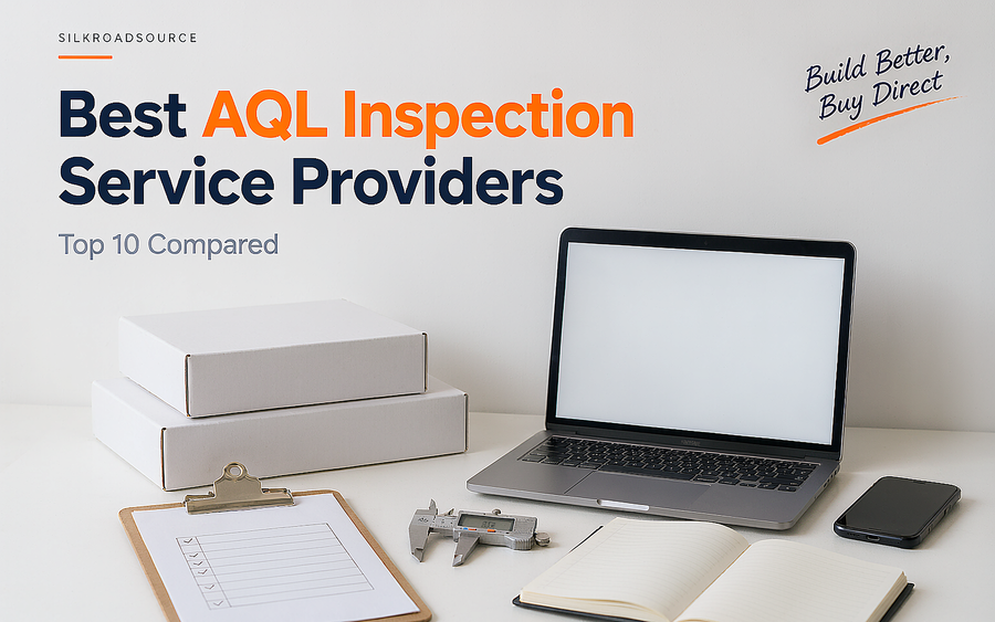 AQL inspection service providers ranked, flat corporate cover with clipboard and sampling boxes