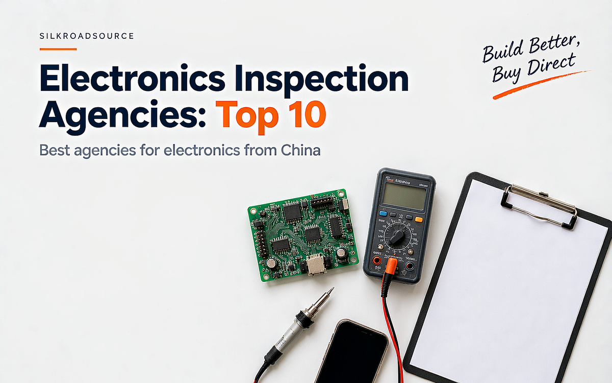 Electronics inspection service ranked, flat corporate cover with circuit board and inspection clipboard