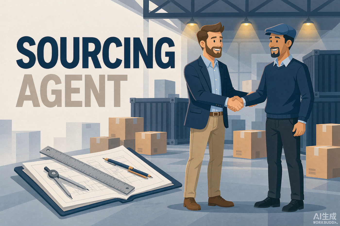 Complete B2B sourcing agent guide cover illustration