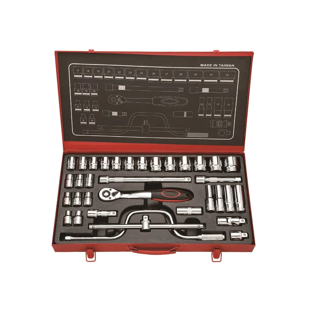 34-Piece Chrome Vanadium Hand Tool Set for DIY & Auto Repair Wholesale