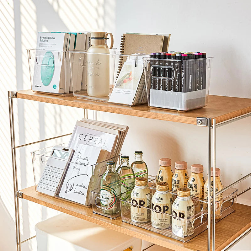 5-Pack Clear Plastic Storage Bins for Fridge and Pantry Wholesale