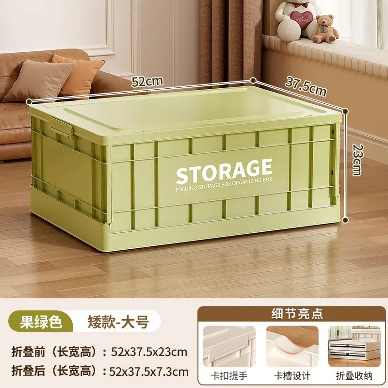 35L Foldable Plastic Storage Box with Wheels