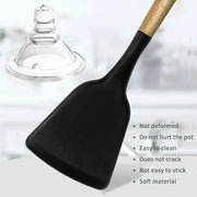 24-Piece Silicone Kitchen Utensil Set with Wooden Handles Wholesale