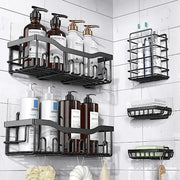 Adhesive Stainless Steel Shower Caddy Set for Wholesale