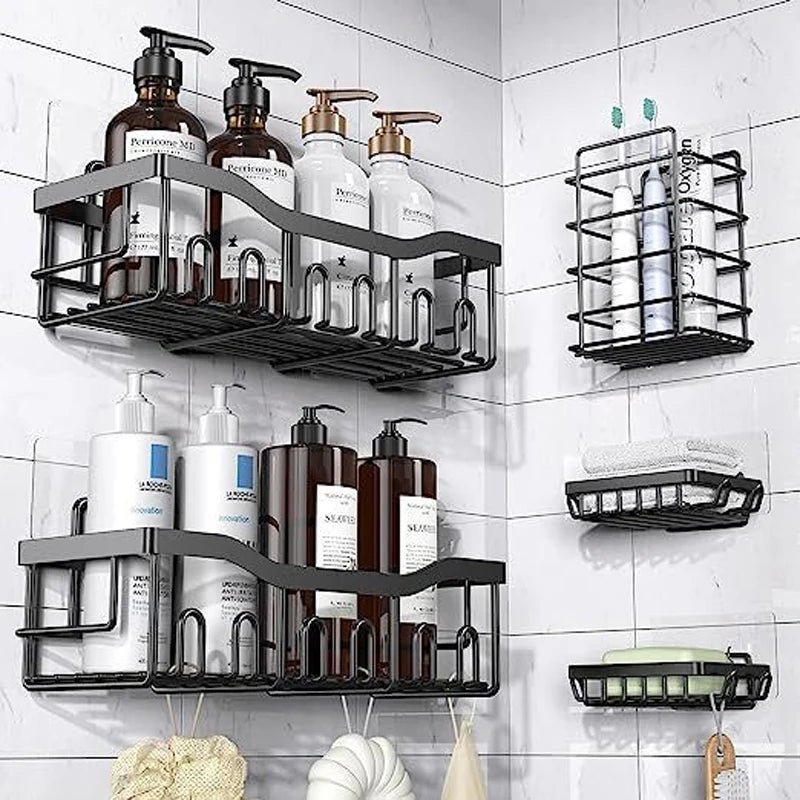 Adhesive Stainless Steel Shower Caddy Set for Wholesale