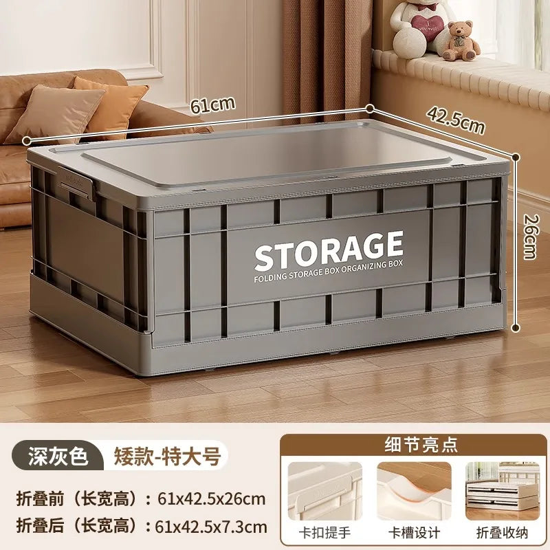 35L Foldable Plastic Storage Box with Wheels