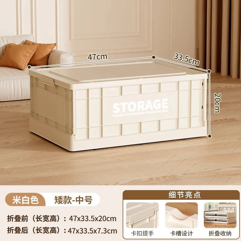 35L Foldable Plastic Storage Box with Wheels