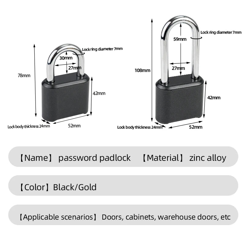 4-Digit Zinc Alloy Combination Padlock for Utility Boxes Wholesale