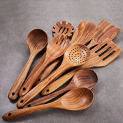 9-Piece Natural Wooden Kitchen Utensil Set Wholesale