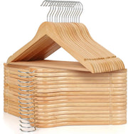 Premium Natural Wooden Suit Hanger with Trouser Bar Wholesale