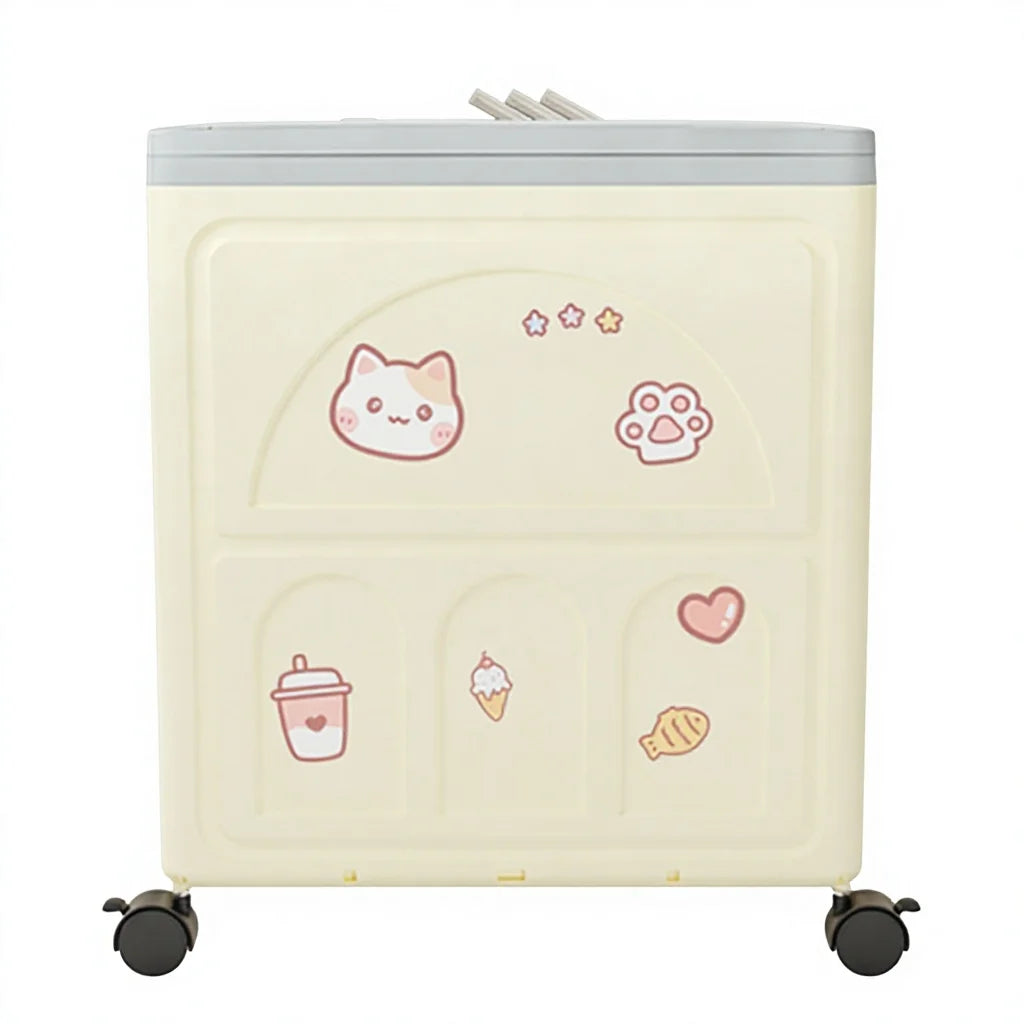 Foldable Plastic Storage Box with Wheels for Home Organization