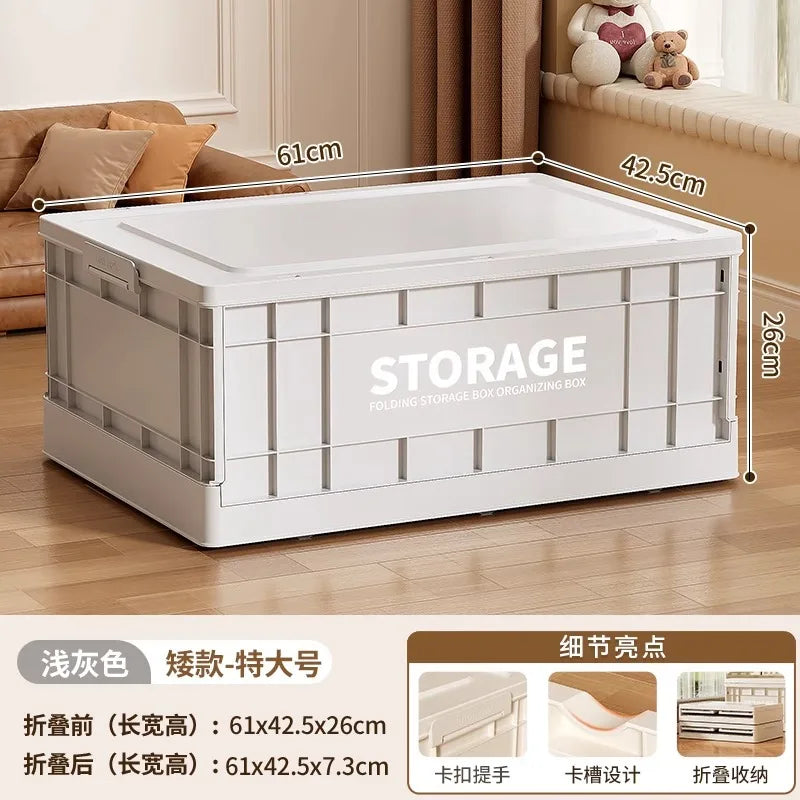 35L Foldable Plastic Storage Box with Wheels