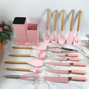 19-Piece Silicone Kitchen Utensil and Knife Set Wholesale