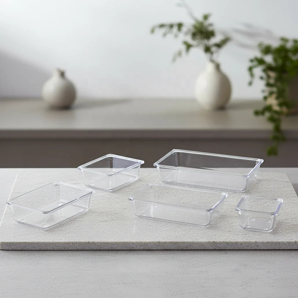 16-Piece Clear PP Drawer Organizer Set for Wholesale