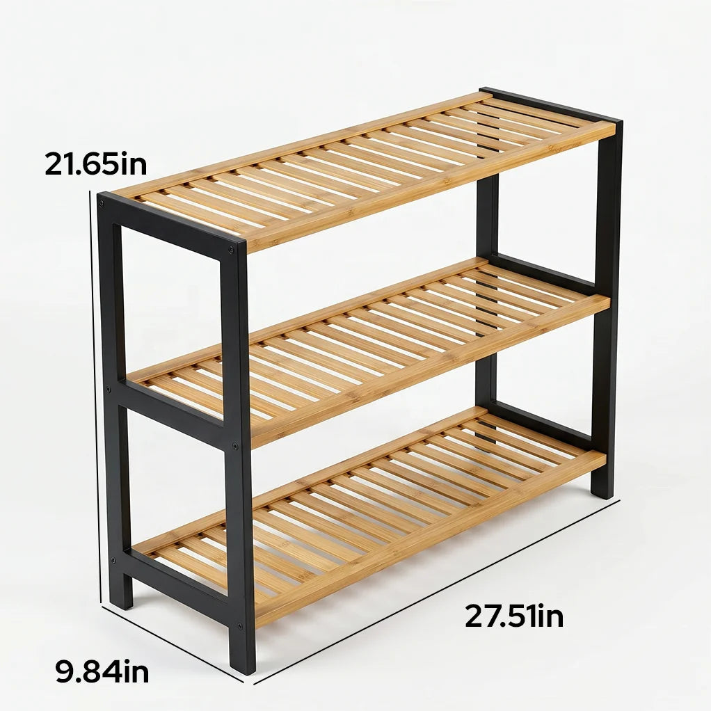 3-Tier Bamboo Shoe Rack for Wholesale