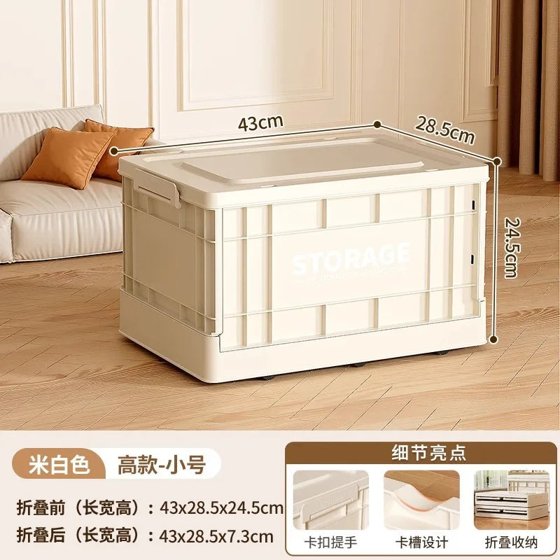 35L Foldable Plastic Storage Box with Wheels