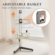 4-Tier Aluminum Corner Shower Caddy with Hooks for Wholesale