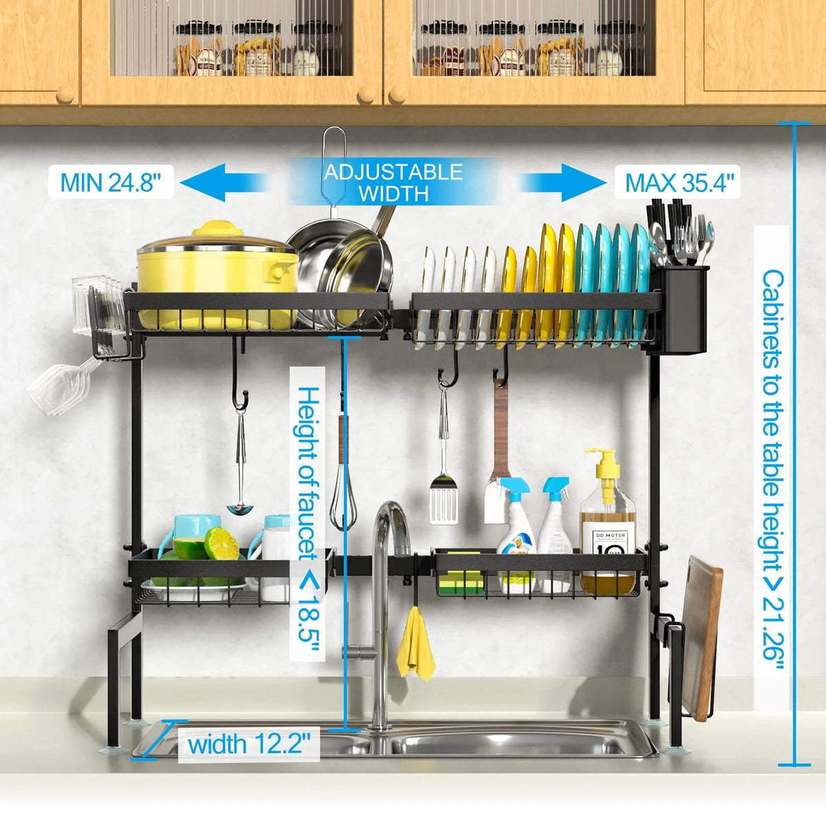 2-Tier Stainless Steel Dish Rack for Kitchen Counter Wholesale