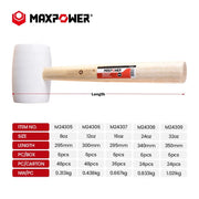 White Rubber Mallet with Wooden Handle Wholesale