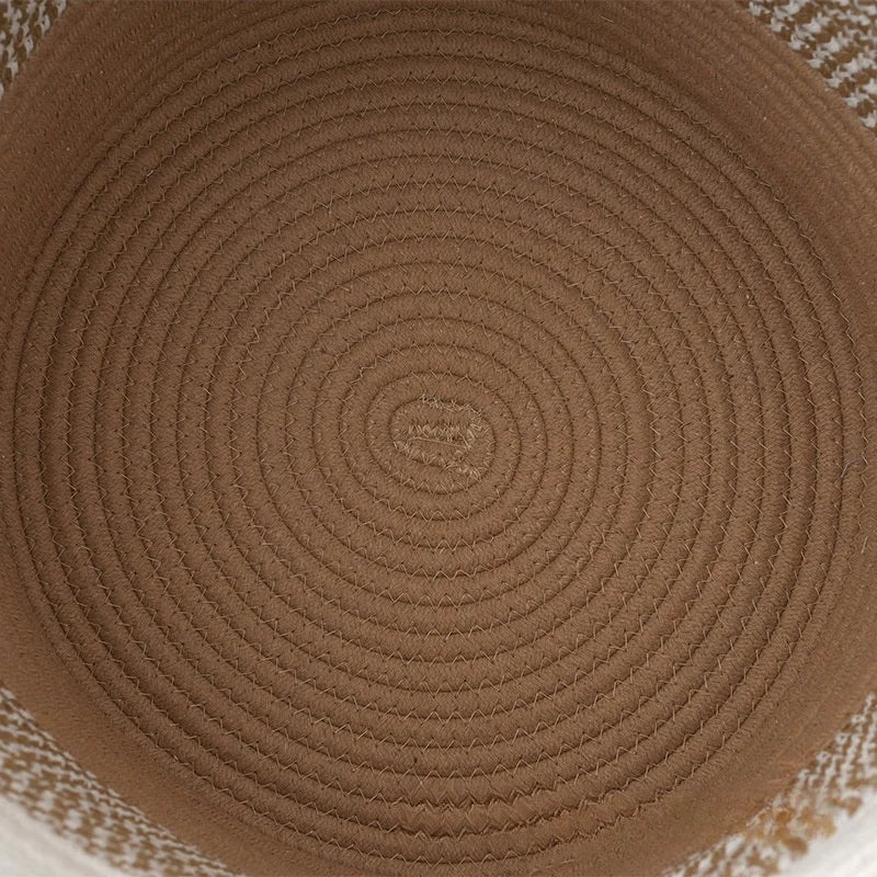 Large Woven Cotton Rope Laundry Basket with Handles for Wholesale