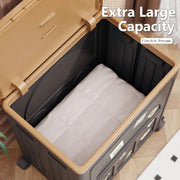 Foldable Plastic Storage Box with Wheels for Home Organization