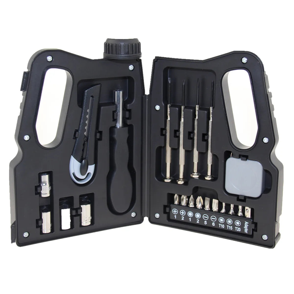 21-Piece Portable Hand Tool Kit with Pliers, Screwdrivers & Sockets Wholesale