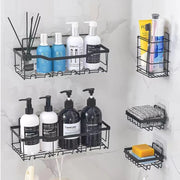 Adhesive Stainless Steel Shower Caddy Set for Wholesale