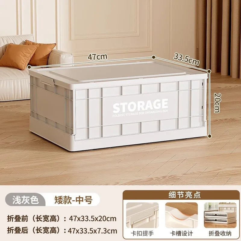 35L Foldable Plastic Storage Box with Wheels