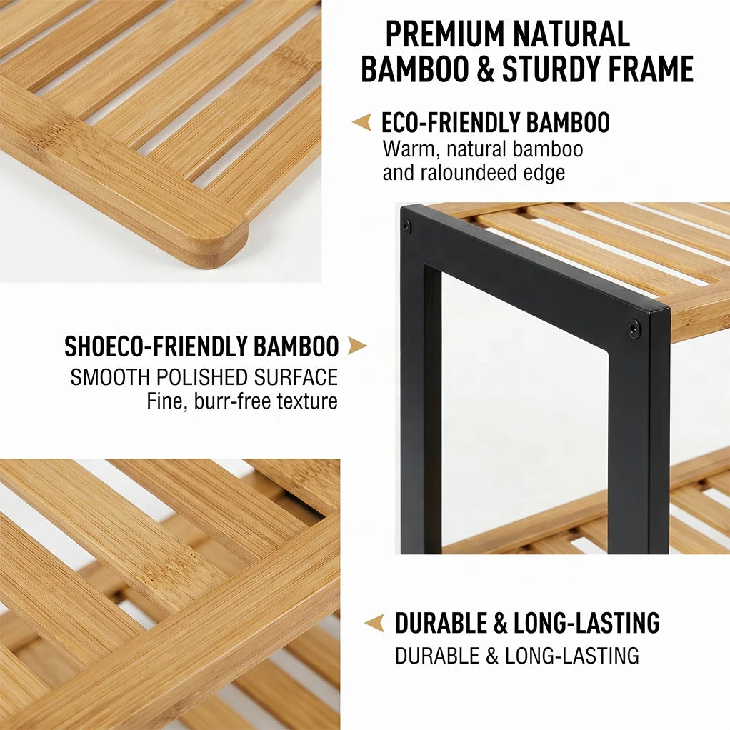 3-Tier Bamboo Shoe Rack for Wholesale