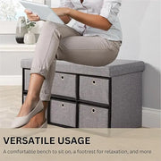 Foldable Fabric Storage Ottoman for Home Organization