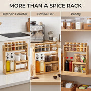 3-Tier Bamboo Spice Rack with 12 Glass Jars Wholesale