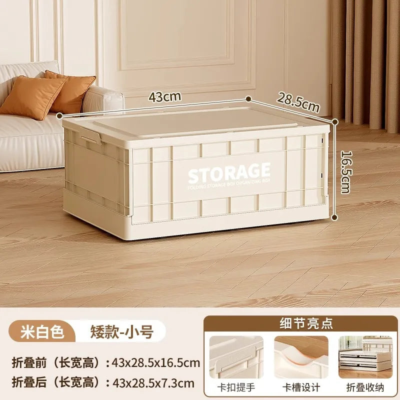 35L Foldable Plastic Storage Box with Wheels