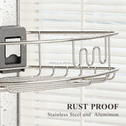 4-Tier Aluminum Corner Shower Caddy with Hooks for Wholesale
