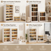 Foldable Stackable Shoe Storage Cabinet with Doors Wholesale