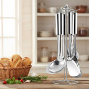 7-Piece Stainless Steel Kitchen Utensil Set with Stand Wholesale