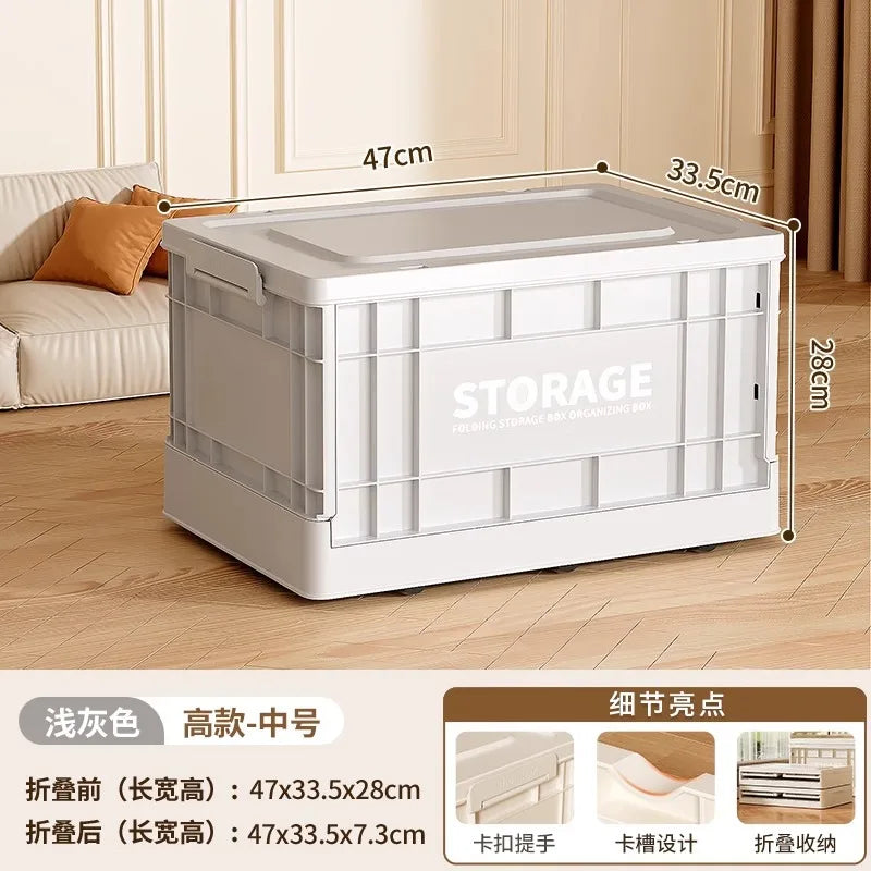 35L Foldable Plastic Storage Box with Wheels