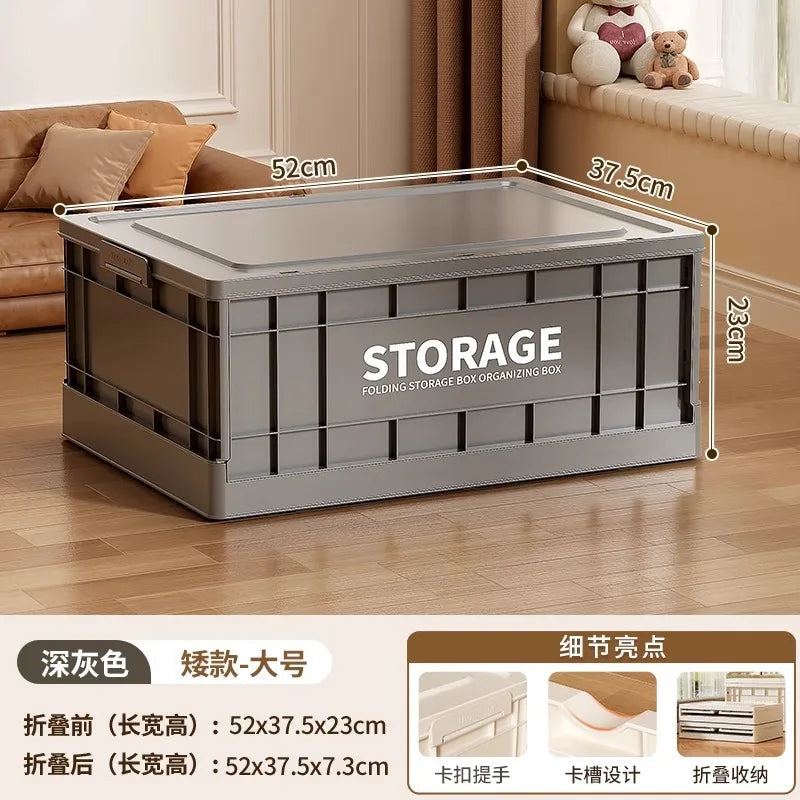 35L Foldable Plastic Storage Box with Wheels