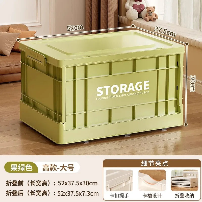 35L Foldable Plastic Storage Box with Wheels