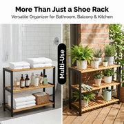 3-Tier Bamboo Shoe Rack for Wholesale