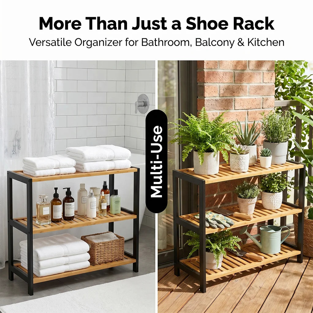 3-Tier Bamboo Shoe Rack for Wholesale