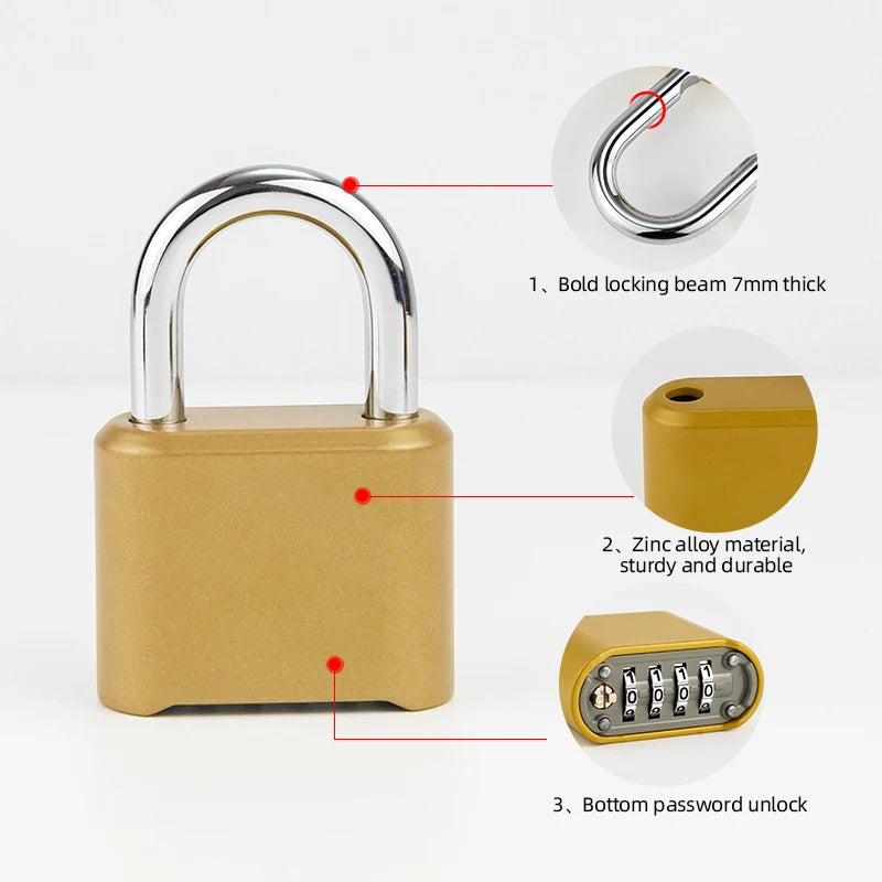 4-Digit Zinc Alloy Combination Padlock for Utility Boxes Wholesale