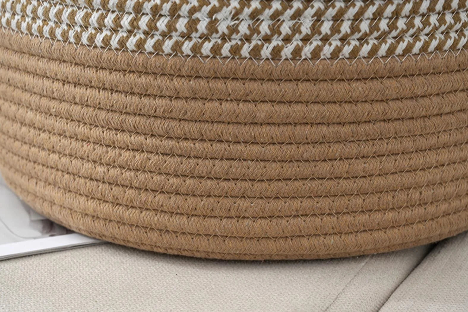 Large Woven Cotton Rope Laundry Basket with Handles for Wholesale