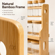 3-Tier Bamboo Spice Rack with 12 Glass Jars Wholesale